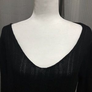 H&M Soft Deep V- Off Black Knit Sweater